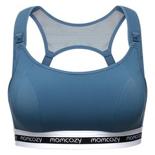 Momcozy Nursing Bras for Breastfeeding, FB011 Low-Impact Large, Blue