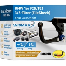 ANHÄNGERKUPPLUNG vert. abnehmbar für BMW 1er F20 F21 11-14 +13pol E-Satz BRINK