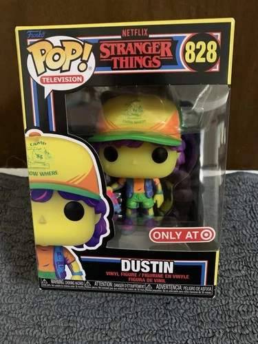 Funko Pop Stranger Things Dustin #828 Vinyl Figure Target Exclusive Blacklight