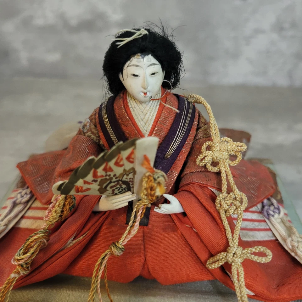 Vintage Japanese Hina Doll Figurine Display Case Antique Decoration - Image 2 of 4