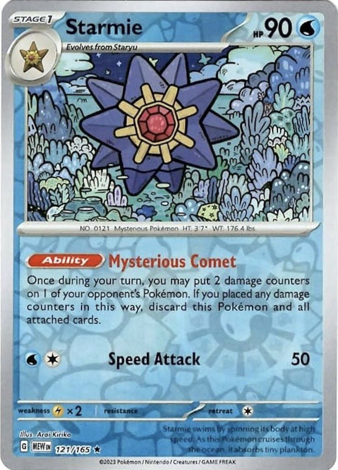 Starmie 121/165 - Reverse Holo - Scarlet & Violet 151 Pokemon TCG NM