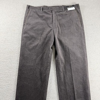 Joseph Abboud American Bespoke Unhemmed Corduroy Dress Pants Brown Men s 40 R