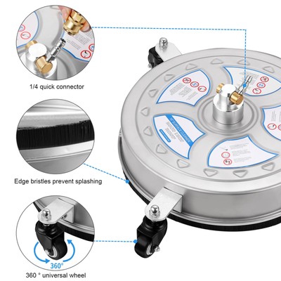 16in Pressure Washer Surface Cleaner Stainless Steel Multifunctional Surface