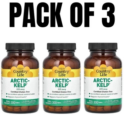 Country Life Arctic-Kelp   225 mcg   300 Tablets   Pack of 3