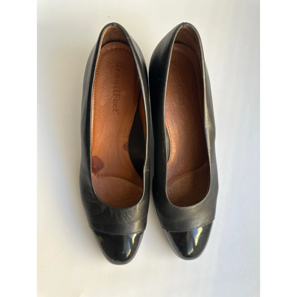 Beautifeel Round Patent Leather Toe Slip On Black Leather Pumps Size 10 - Image 2 of 4