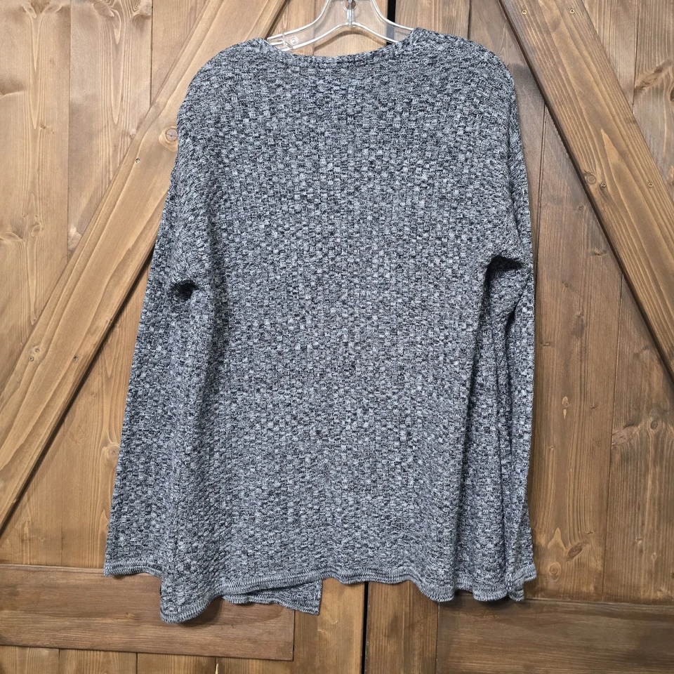 Cárdigan suéter tejido frontal abierto Hurley para mujer gris negro texturizado L Foto 4 de 4