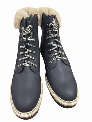 Steve Madden Women's Alaska Winter Boots w/ Faux Fur Trim Black US Size 8.5