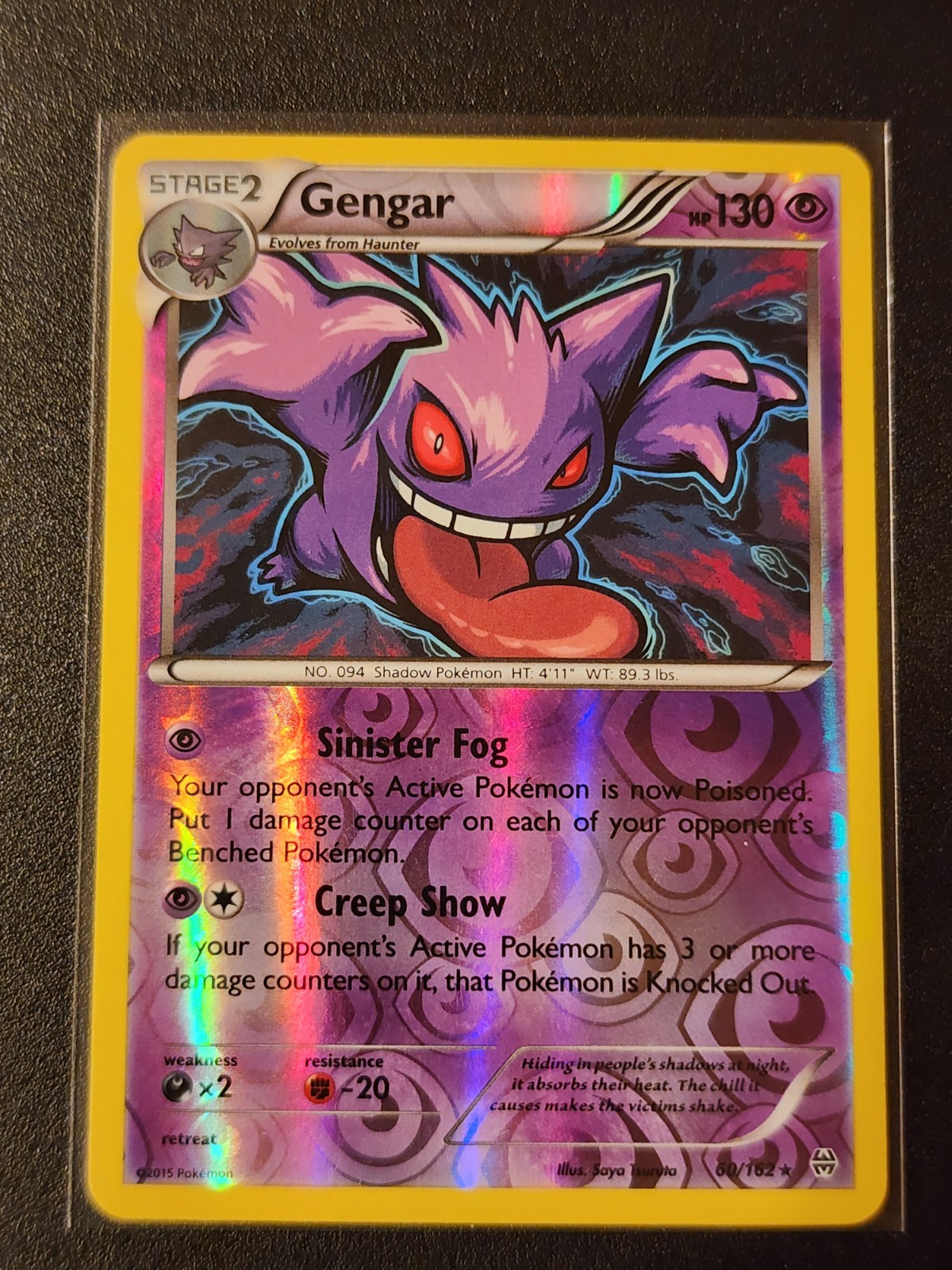 Pokemon Card Gengar Breakthrough Reverse Holo Rare 60/162 NM