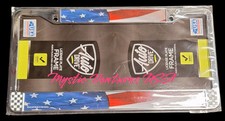 2pcs License Plate Frame USA Flag Design Metal Auto - MADE IN THE USA - NEW