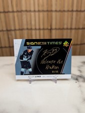 2022-23 SP Authentic Kole Lind Sign Of The Times Black Gold Inscribed Auto /99