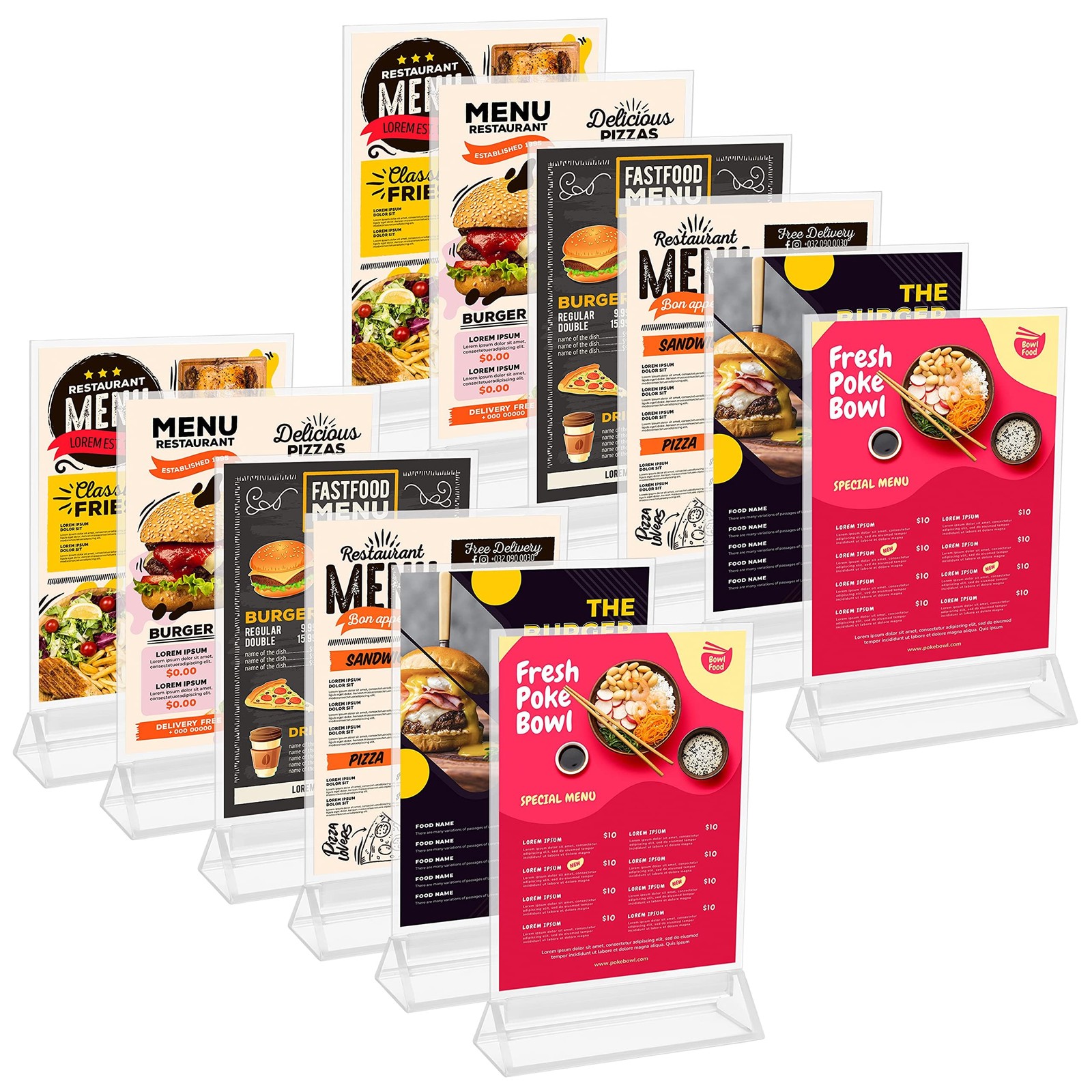 Tischaufsteller A6 в упаковке 12 штук - L11 x H195 см Klarer Kunststoff 7690₽