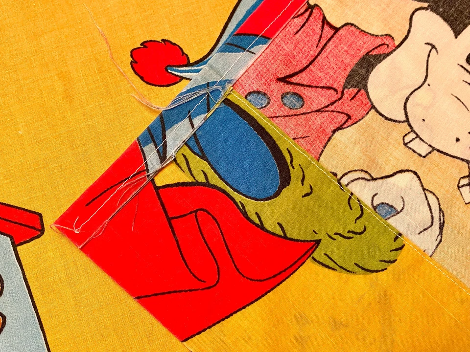 Vintage Disney Curtains, Wamsutta Sheet Material, Donald, Clarabelle Cow, Goofy - Image 3 of 4