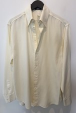 VINTAGE 80s Gianni Versace Men’s Soft Yellow Italian Dress Shirt