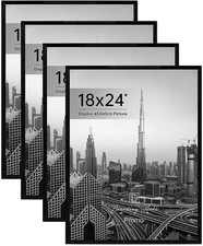 Boarding 18x24 Poster Frame 4 Pack, Scratch-Proof Picture Frames for Photo Ga...