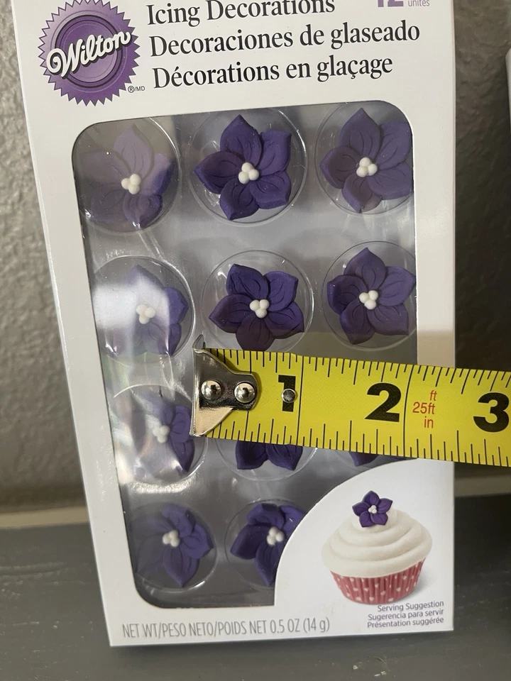 Wilton Purple Posey Royal Icing Decorations, 12 count for cakes or cupcakes 2 pk - Image 4 of 4
