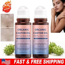 NEW Organic Golden Castor Oil Roll-On with Rose Quartz for Skin,Hair  Wrinkle
