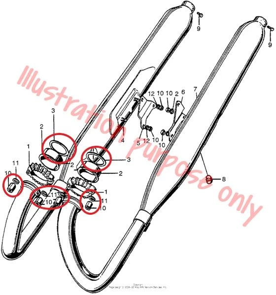 Juego de reparación de juntas de colector de escape Honda CB450, CB500T Twin, CL450 Scrambler Foto 2 de 2