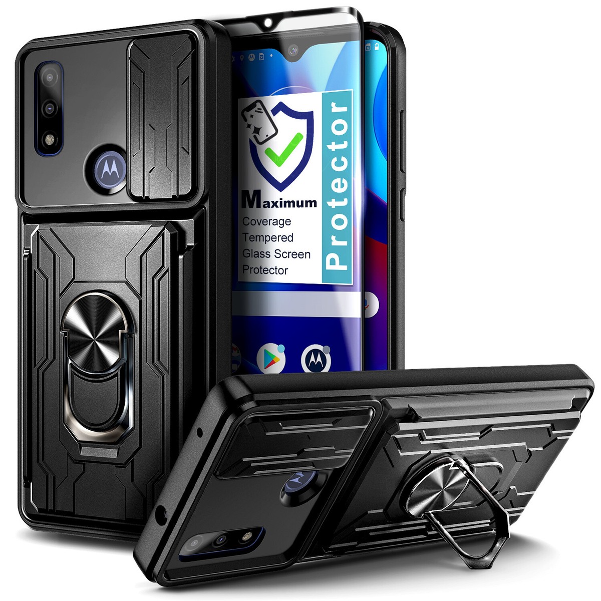 Per Moto G Pure 2021 Custodia Con Cavalletto Con Pellicola - Foto 10