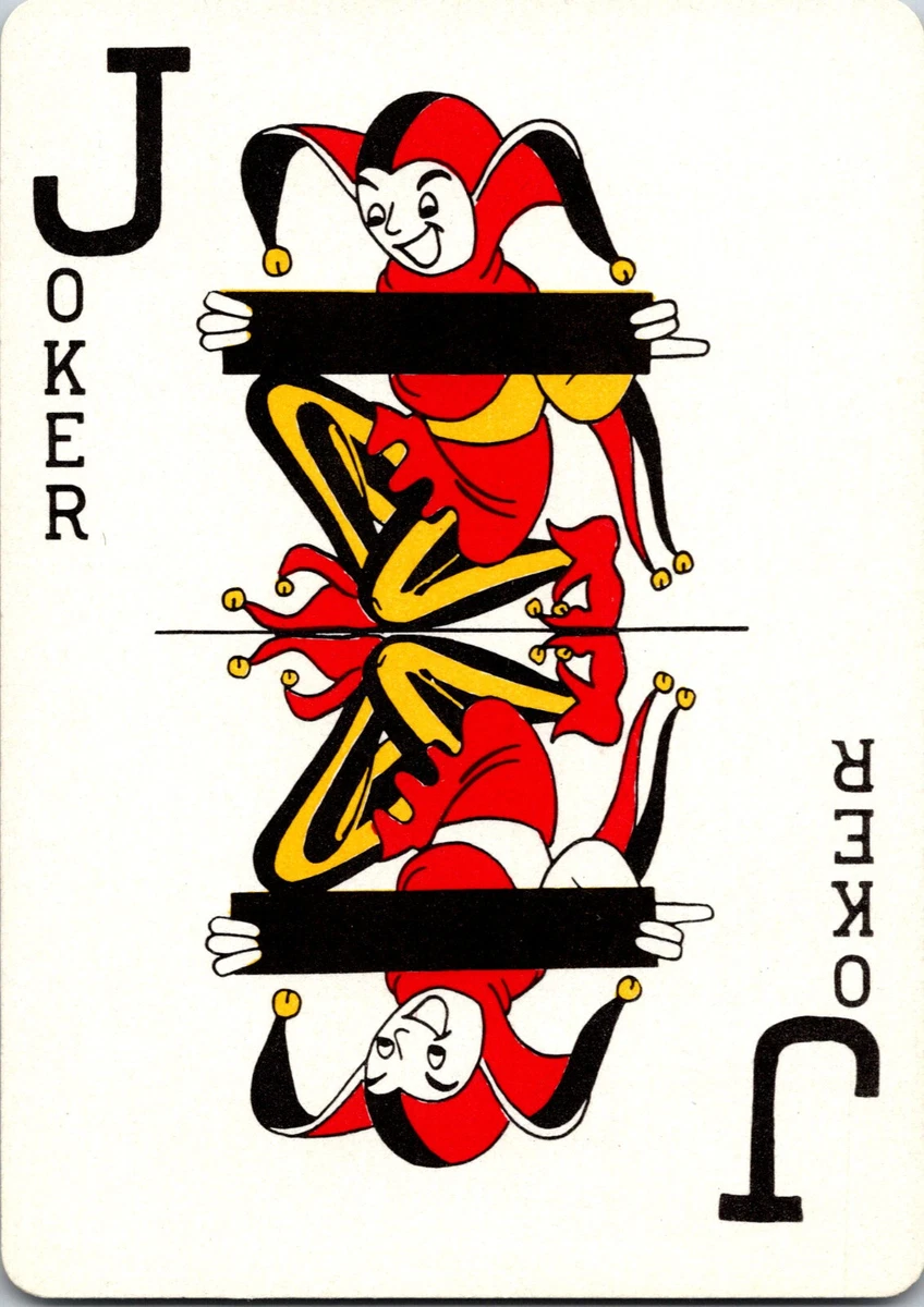 Vintage Playing Cards JOKER Single Swap Card Double Joker Red Yellow Black  | eBay