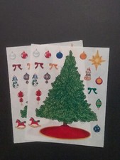 Creative Memories  Block Stickers  4" x 5"  Christmas Tree  Lot of Two