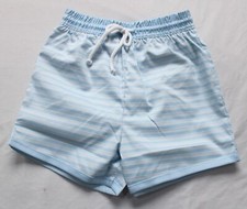 Willow Boy's Striped Swimsuit Bottoms w/ Liner SG6 Blue/White Stripe Size 7