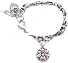 Mariana Silver Guardian Angel Bracelet Faux Pearls with Crystal AB M48001 NWOT