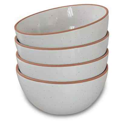 Mora Ceramics Set of 4 28 ounce Bowls Ceramic Microware Dishwasher Oven Safe