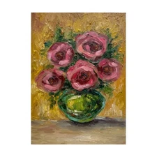 Original Art Peony Painting Pink Flowers Art Peonies Impasto Painting Floral Art