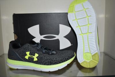 Under Armour Men's Charged Impulse Knit Shoes 3022593 105 Size 8 Gray/Yellow NIB