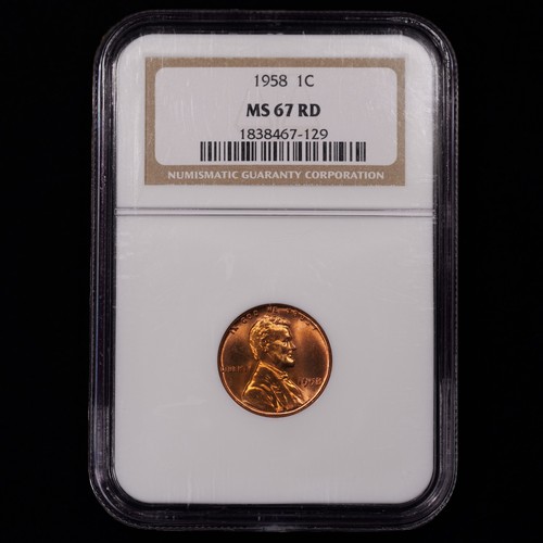 1958 Lincoln Wheat Cent 1c - NGC GRADED MS67 RD - WOW!!!