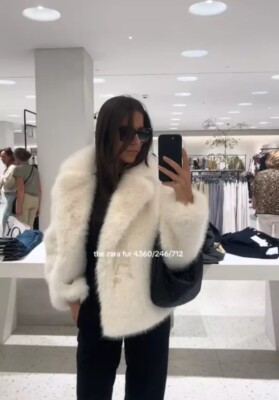 ZARA FAUX FUR JACKET ZW COLLECTION ECRU NEW FW24/25 SIZES