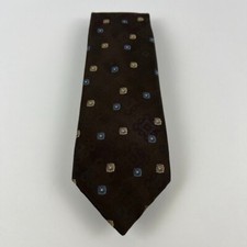 Wemlon by Wembley Men's Brown Necktie Geometric Classic Pointed Tie