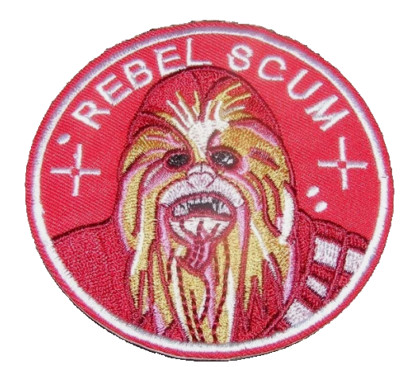CHEWBACCA -  Star Wars - REBEL SCUM - Embroidered Iron-On Patch