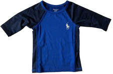 New Polo Ralph Lauren Baby Boy Big Pony Navy/Blue Rash guard Swim Top Size 12M