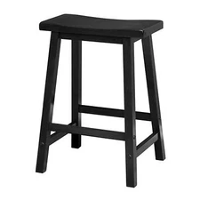 Winsome Wood Saddle Seat 24" Black Stool, Single, RTA