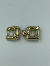 Vintage Gold Tone Interlocking 2 Piece Rope Square belt Buckle