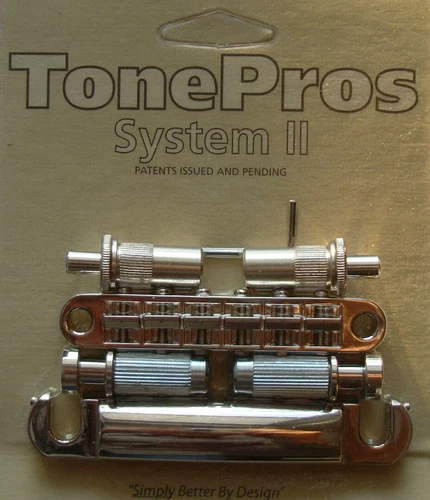 LPM02-N TonePros Metric Bridge/Tailpiece Set, pre-notched saddles, Nickel