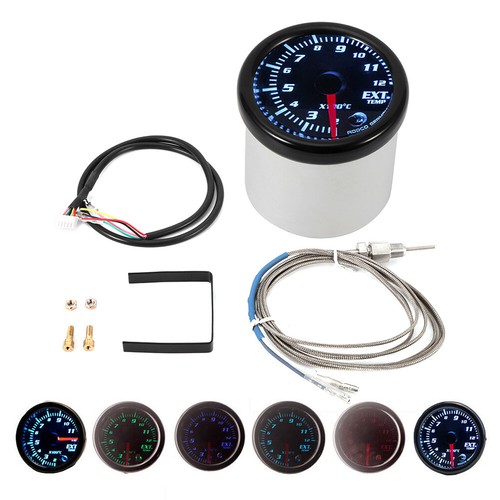 LED Car Exhaust Gas Temp Gauge Ext Temp Meter EGT Sensor 52mm/2.0in