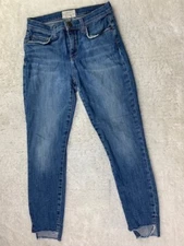 Current Elliott Size 27 Womens Jeans Skinny Raw Hems Mid Rise Stretch