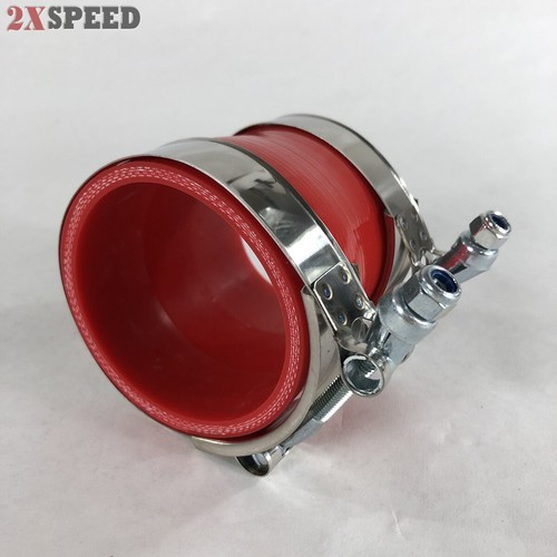 3Ply 2.75" To 2.5'' Inch Straight Reducer Silicone Hose Coupler Red with Clamps - Picture 9 of 11