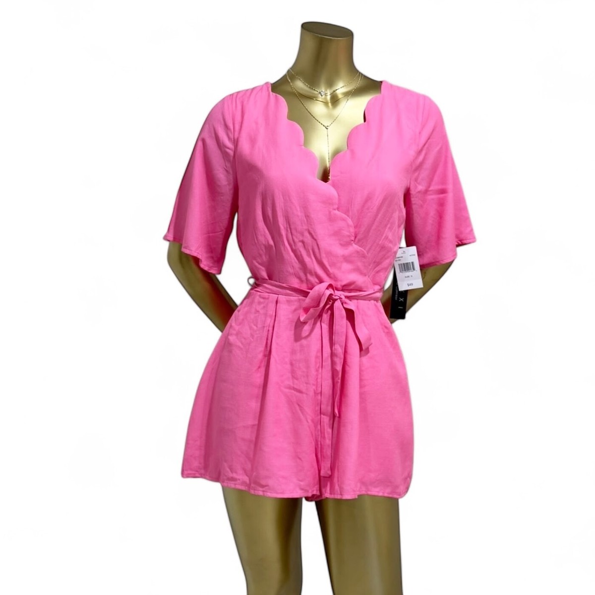 Trixxi Women's Hot Pink Elbow Sleeve Surplice V-neck Romper Size S - NWT | eBay Trixxi Women's Hot Pink Elbow Sleeve Surplice V-neck Romper Size S - NWT | eBay