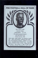 HOF Metallic EARL DUTCH CLARK Detroit Lions NFL Hall of Fame Metal Card