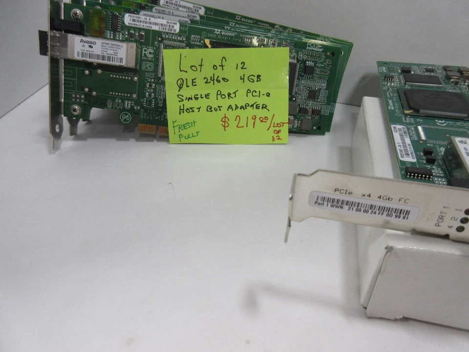 LOTE DE 12 QLogic QLE2460 4Gb/s FC Puerto Único x4 PCI-e HBA,, USADO Foto 2 de 2