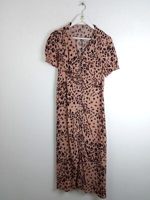 Monsoon Women's Dress Size 12 Natural Ralfe Animal Print RRP £75 NWOT F2