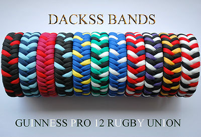 Rugby Union Guinness Pro 12 Teams Hand Made 550 Paracord WristBand Bracelet