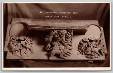 Postcard Ely Cathedral Miserere Seat North Side, Stall 4 RPPC P190