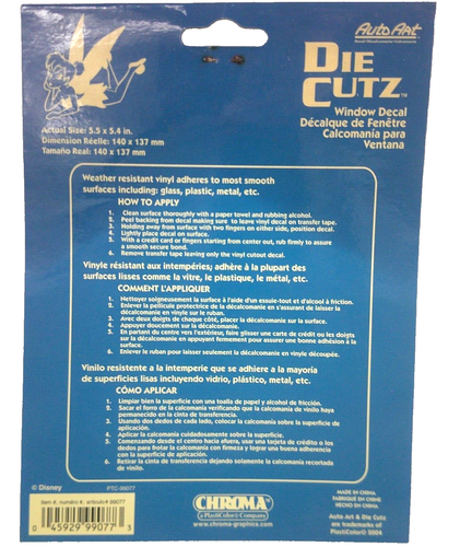 Vintage 2004 DIE CUTZ Disney Tinkerbell Car Window Decal Sticker 5.5 x 5.4 New - Picture 4 of 4