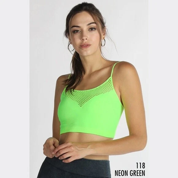 New Neon Green Light Weight Netted Bralette Top by Nikibiki One Size