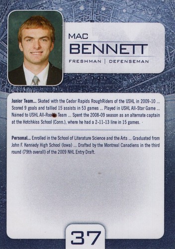 2010/11 Michigan Wolverines - MAC BENNETT - Picture 2 of 2