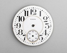 Vintage Elgin 16 Size Porcelain Double Sunk Pocket Watch Dial out of estate